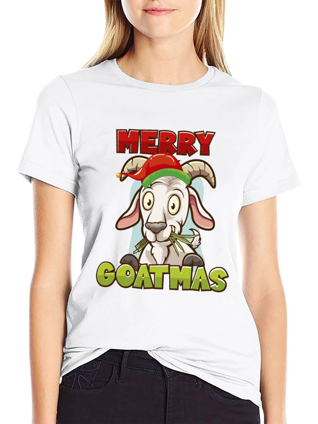 Merry Goatmas T-Shirt - Holiday Goat Tee