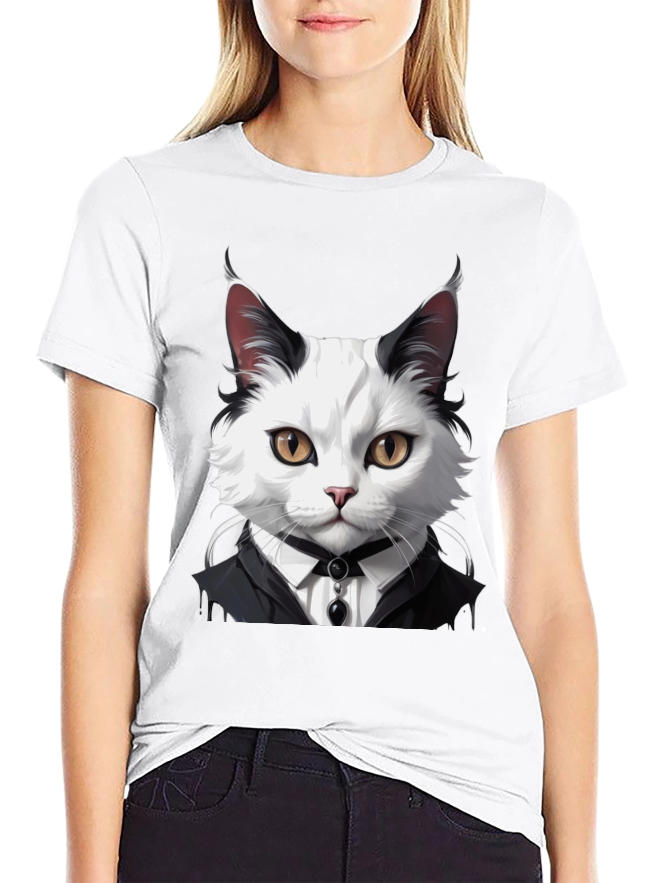 Cat Tuxedo T-Shirt - Cool Feline Fashion