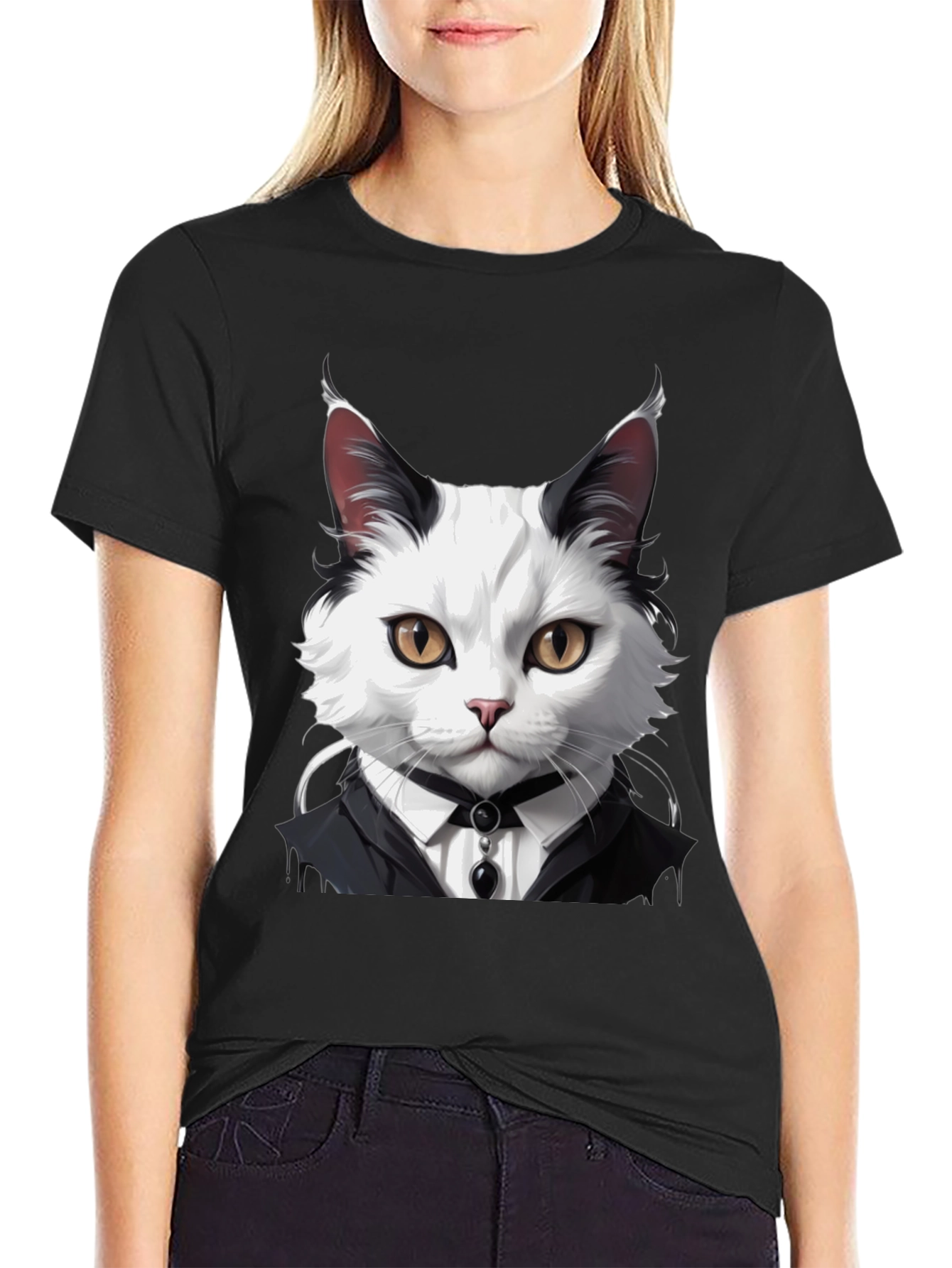 Cat Tuxedo T-Shirt - Cool Feline Fashion
