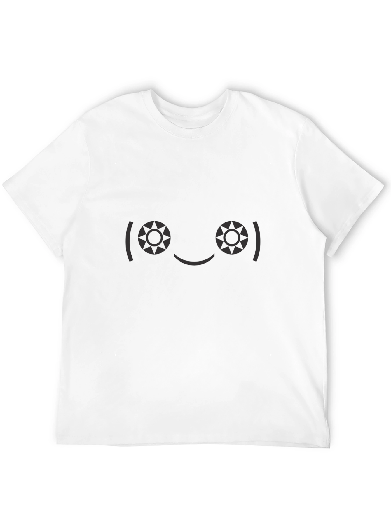 Smiley Face Graphic Tee - Soft Black Cotton T-Shirt