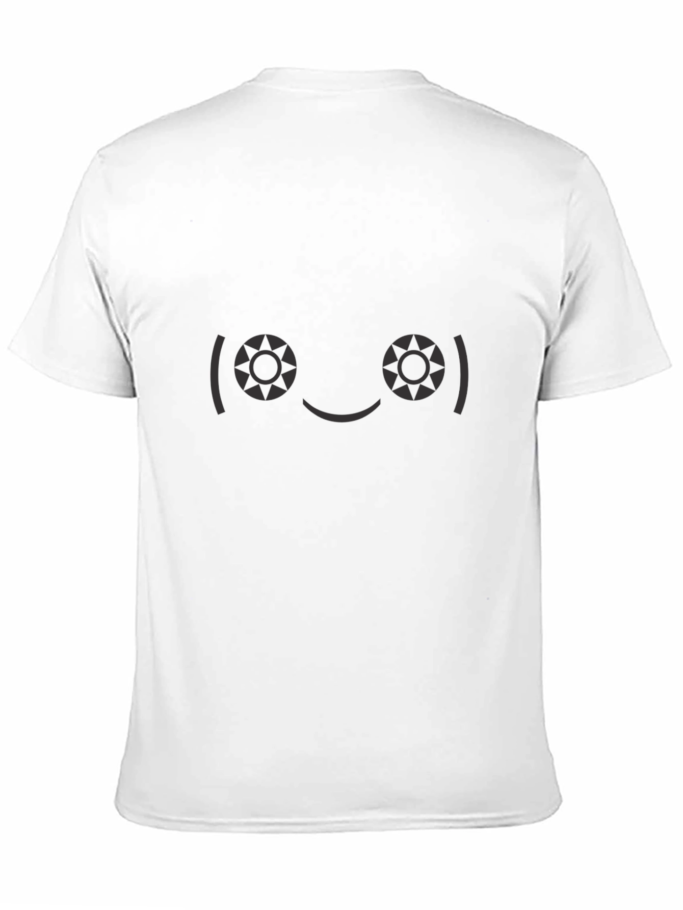 Smiley Face Graphic Tee - Soft Black Cotton T-Shirt