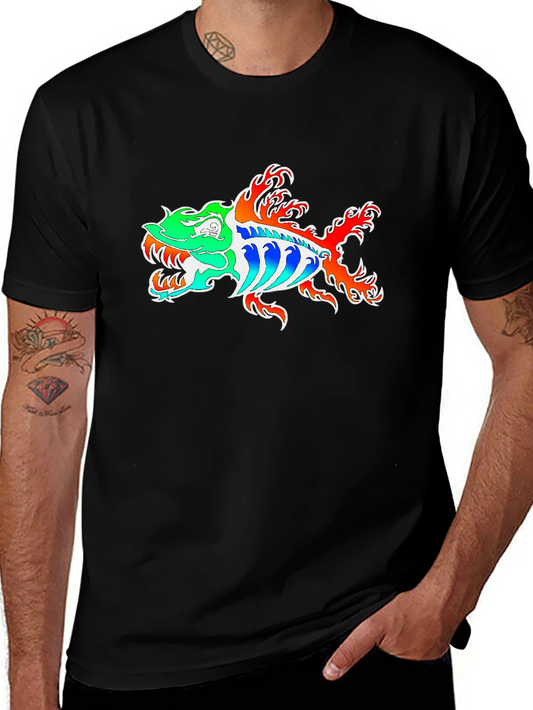 Fish Graphic Tee - Black Cotton Blend