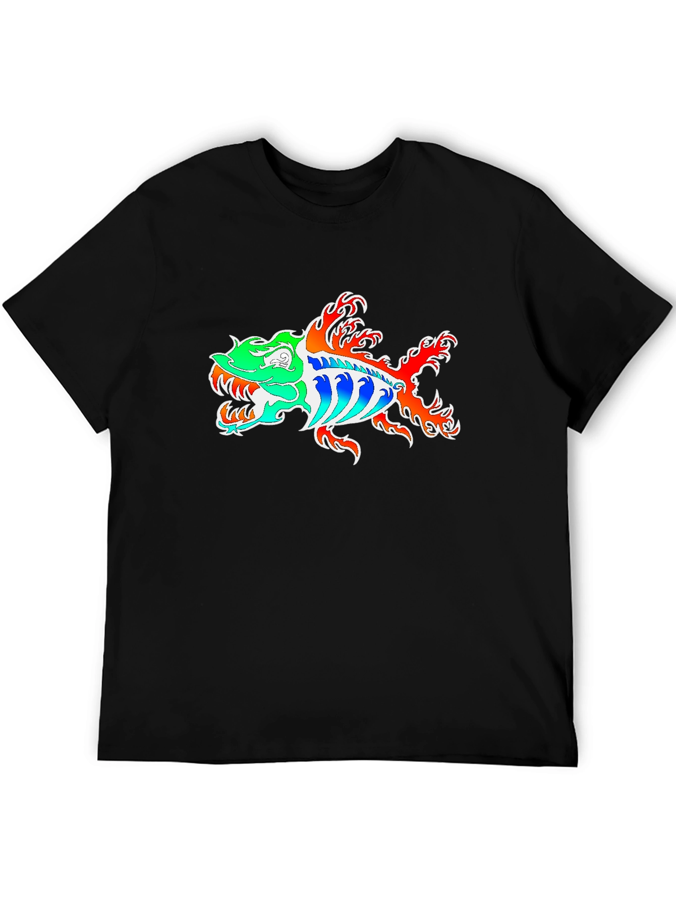 Fish Graphic Tee - Black Cotton Blend