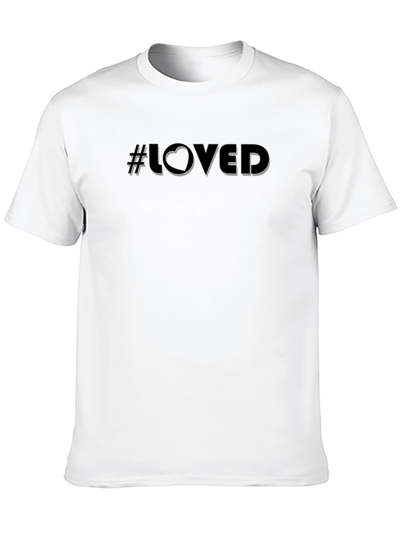 #Loved Black T-Shirt - Stylish Graphic Tee