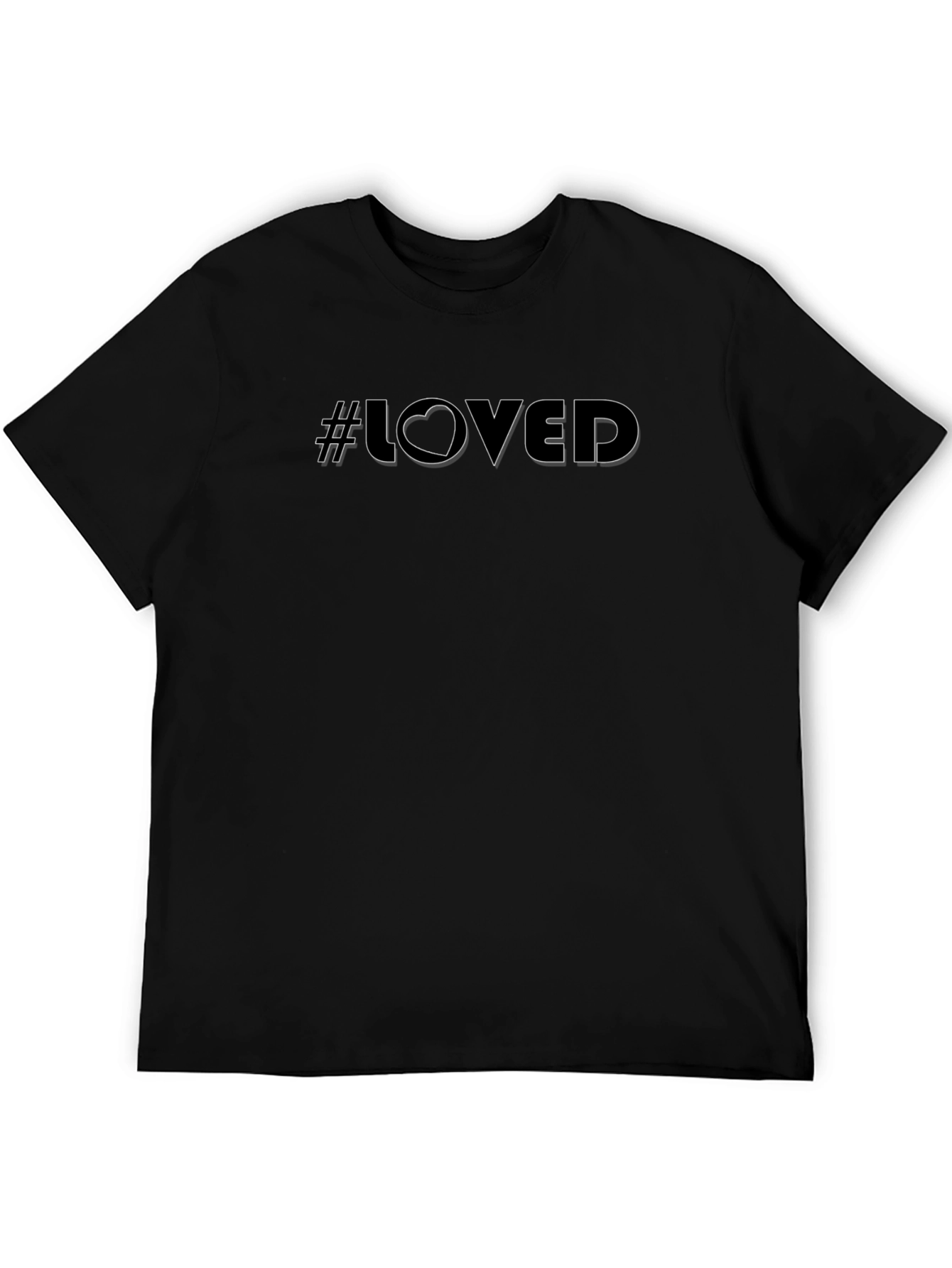 #Loved Black T-Shirt - Stylish Graphic Tee