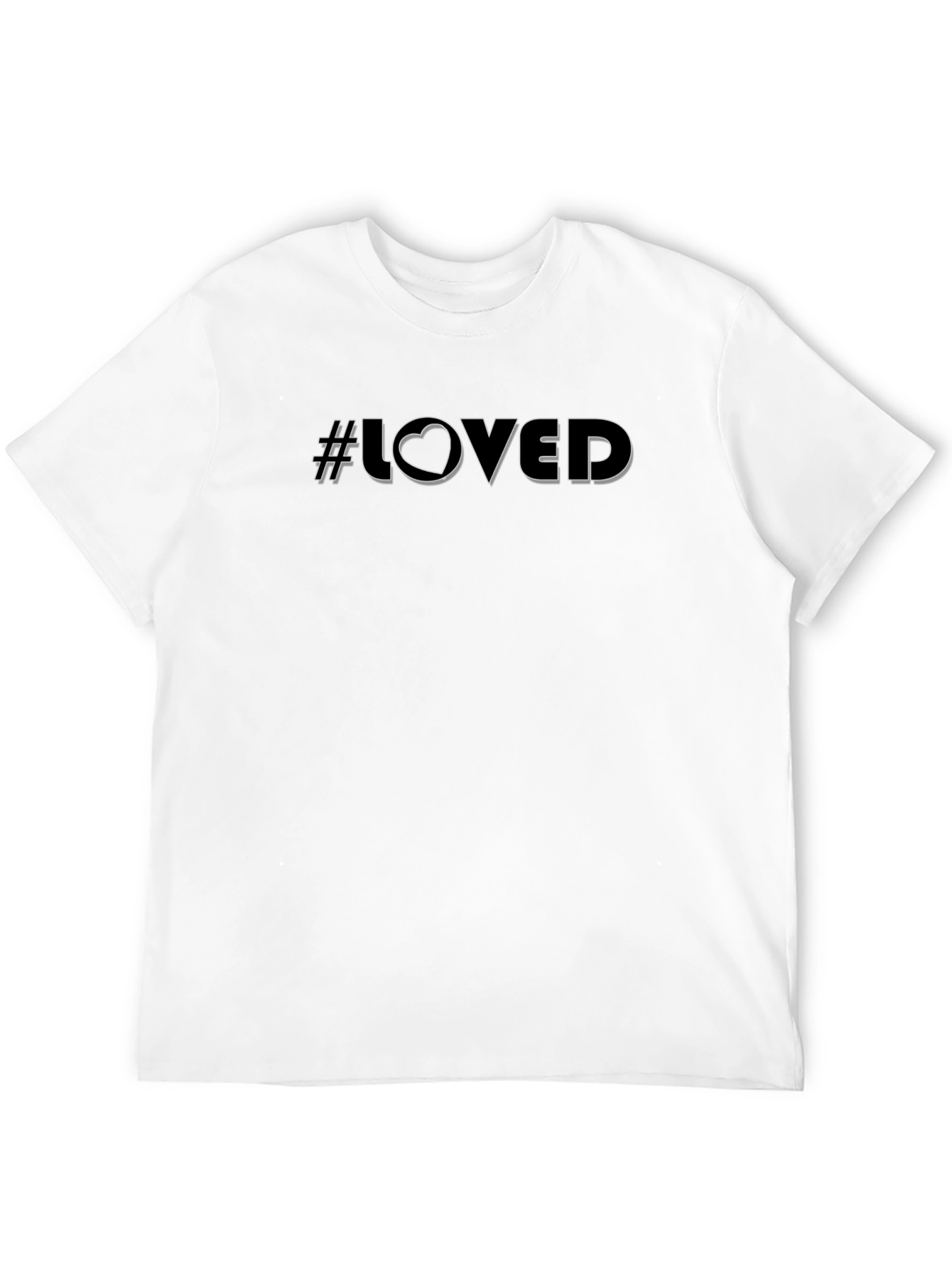 #Loved Black T-Shirt - Stylish Graphic Tee