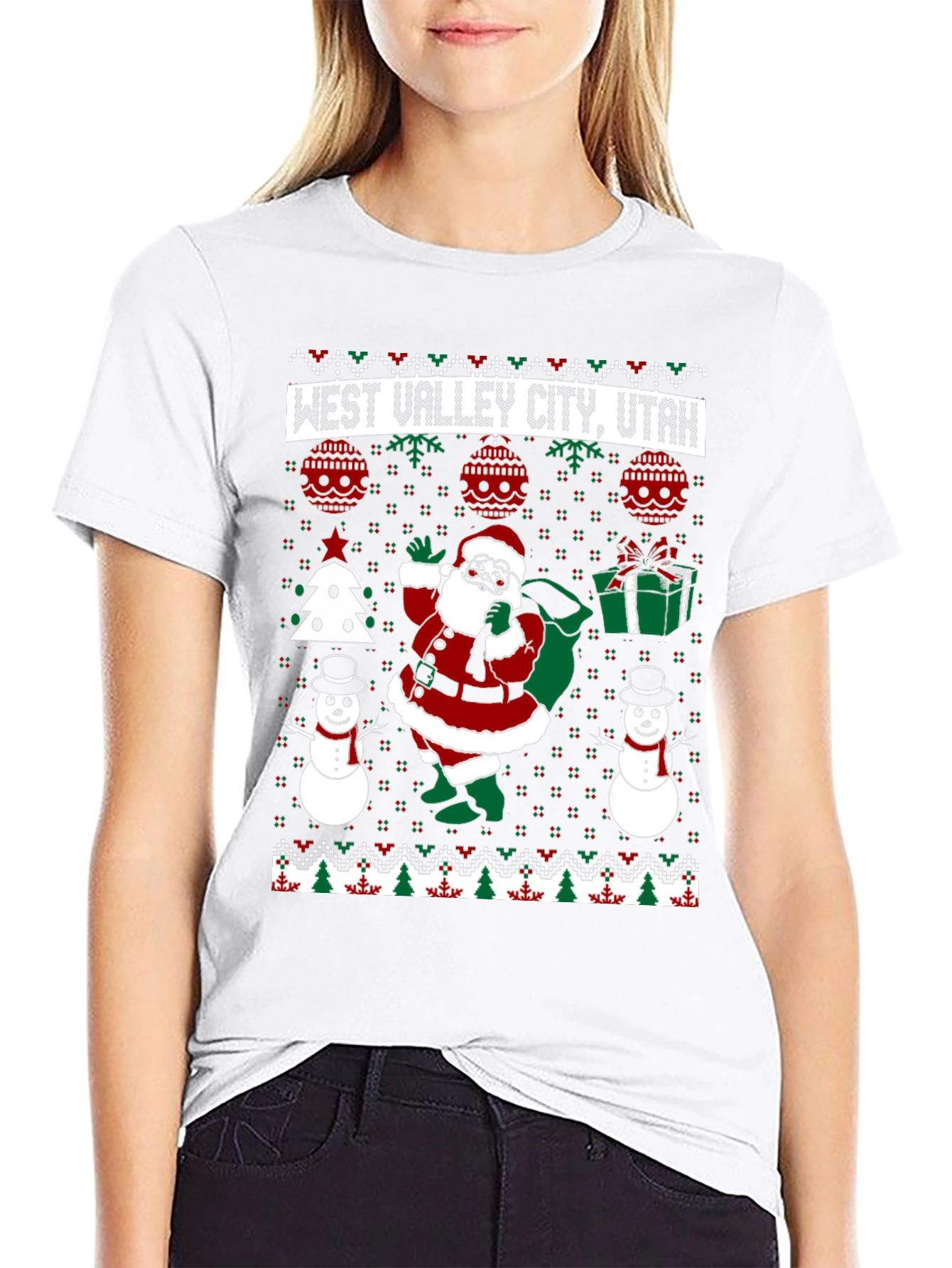 West Valley City Utah Ugly Christmas Sweater T-Shirt