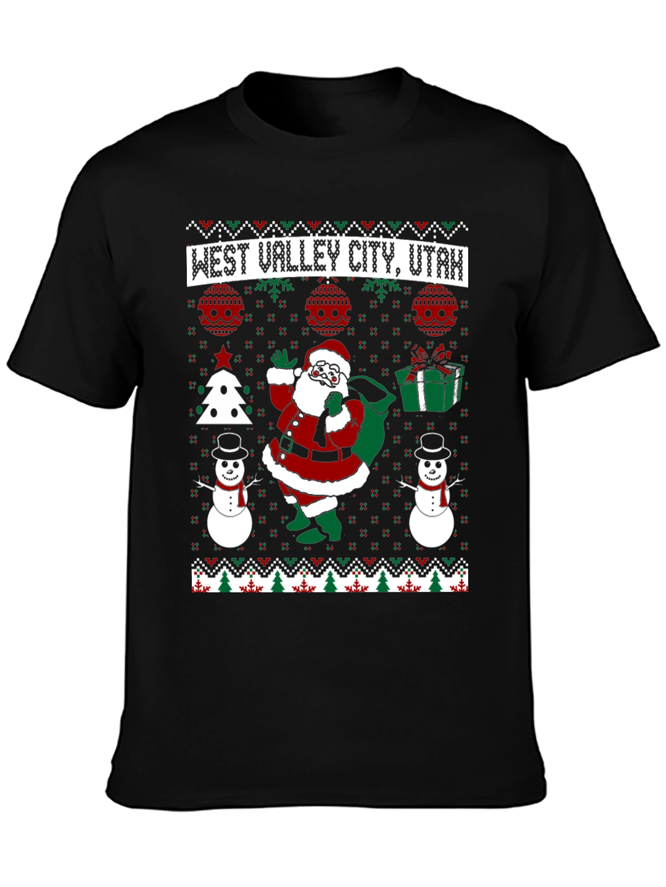 West Valley City Utah Ugly Christmas Sweater T-Shirt