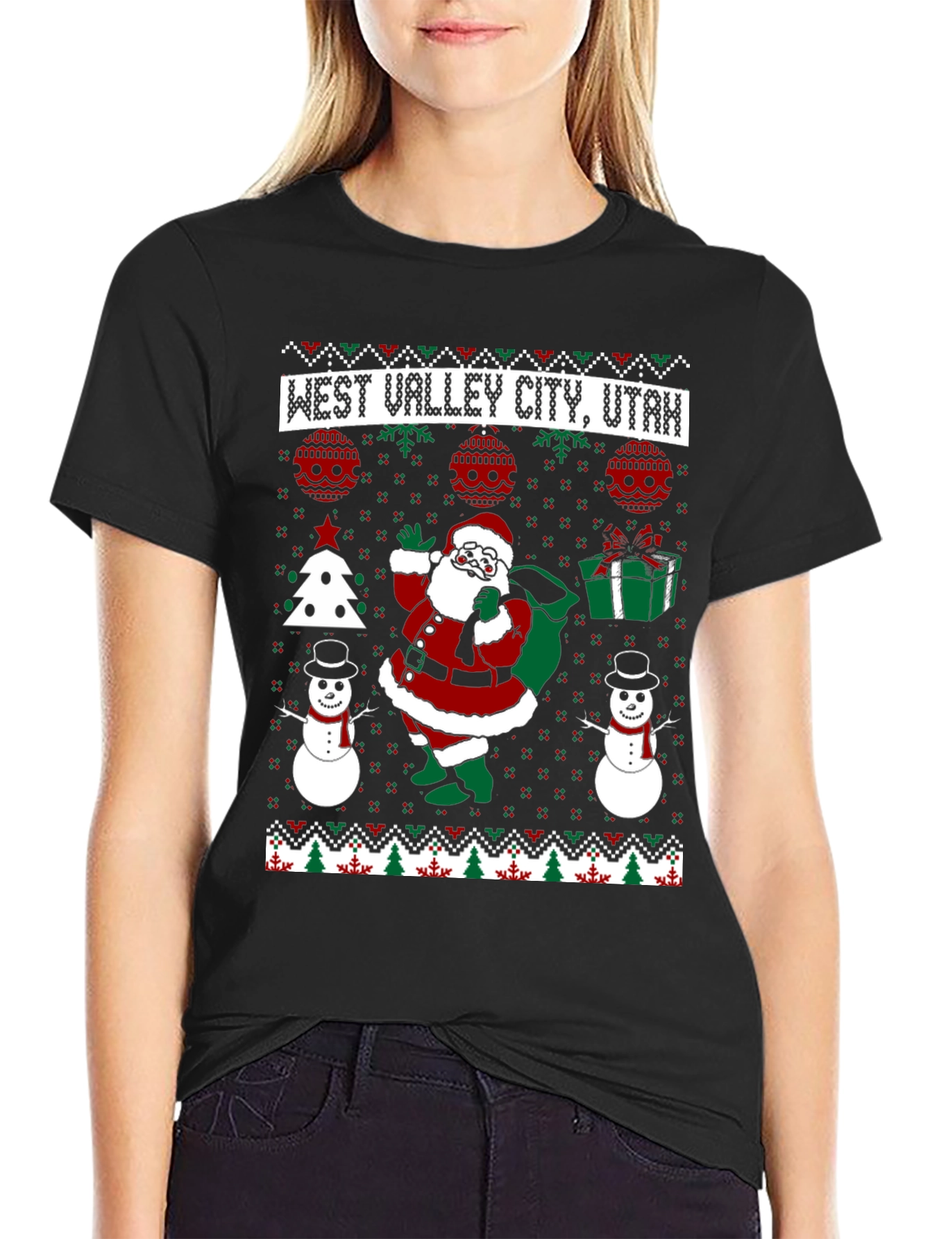 West Valley City Utah Ugly Christmas Sweater T-Shirt