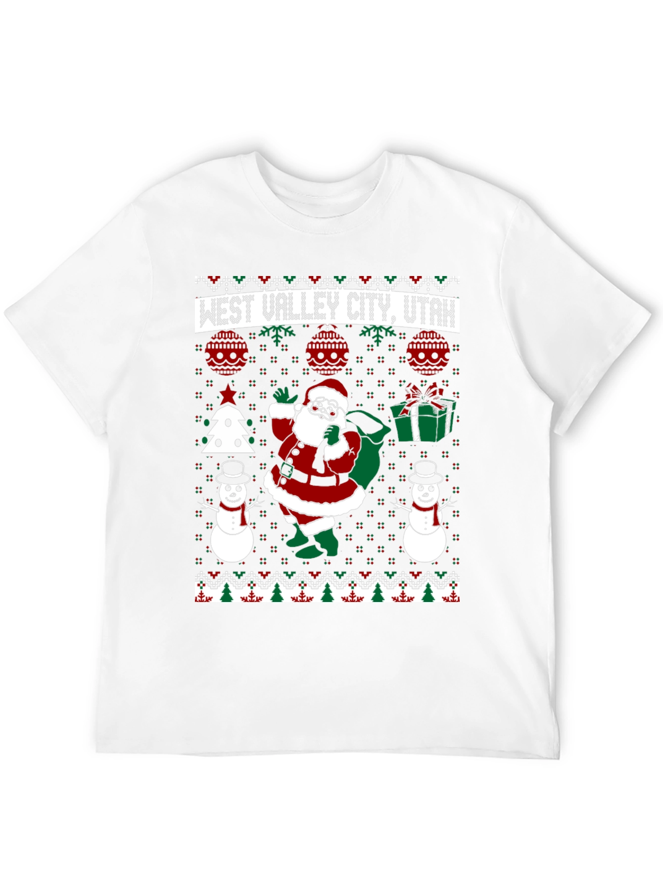 West Valley City Utah Ugly Christmas Sweater T-Shirt