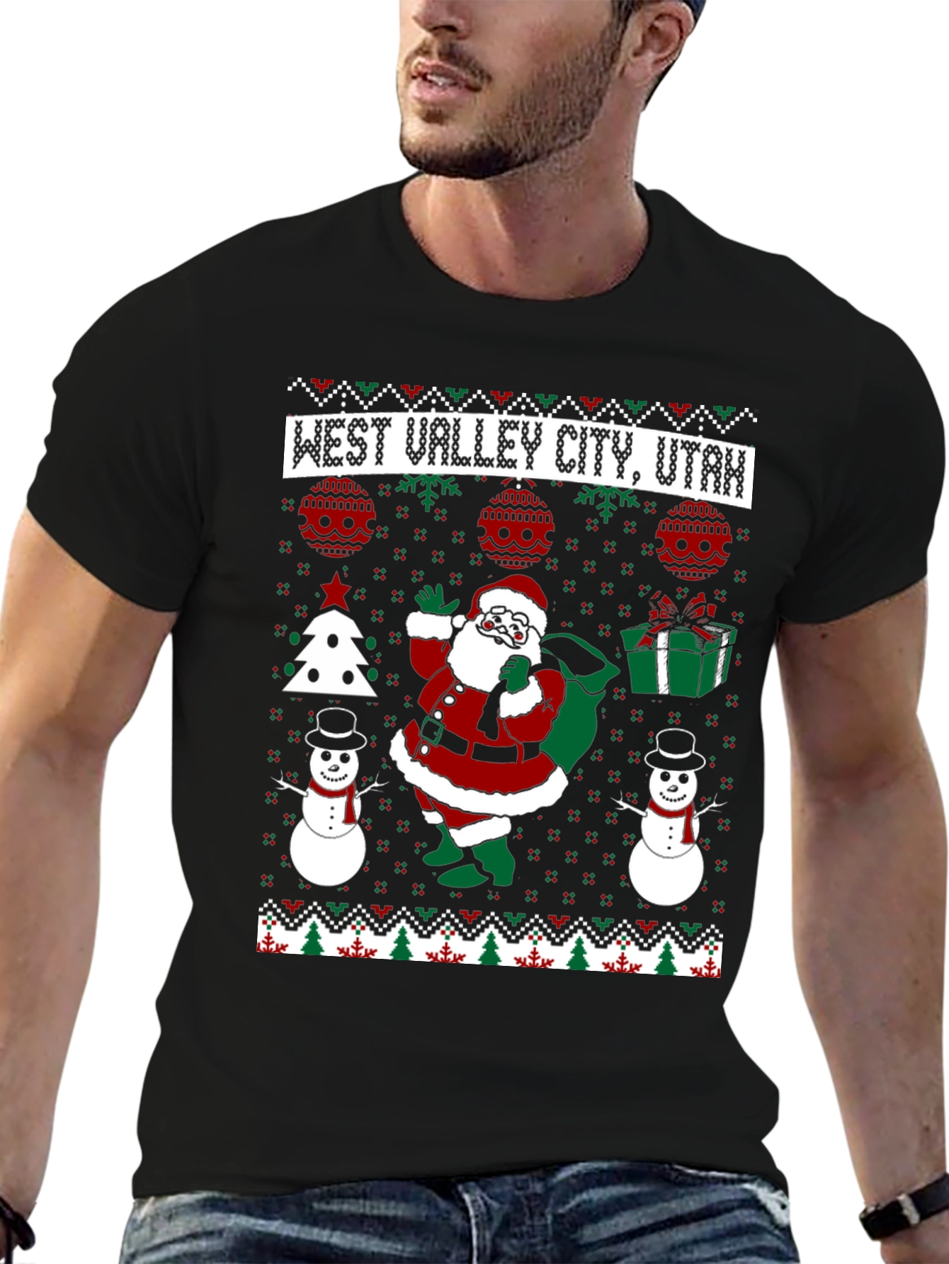 West Valley City Utah Ugly Christmas Sweater T-Shirt
