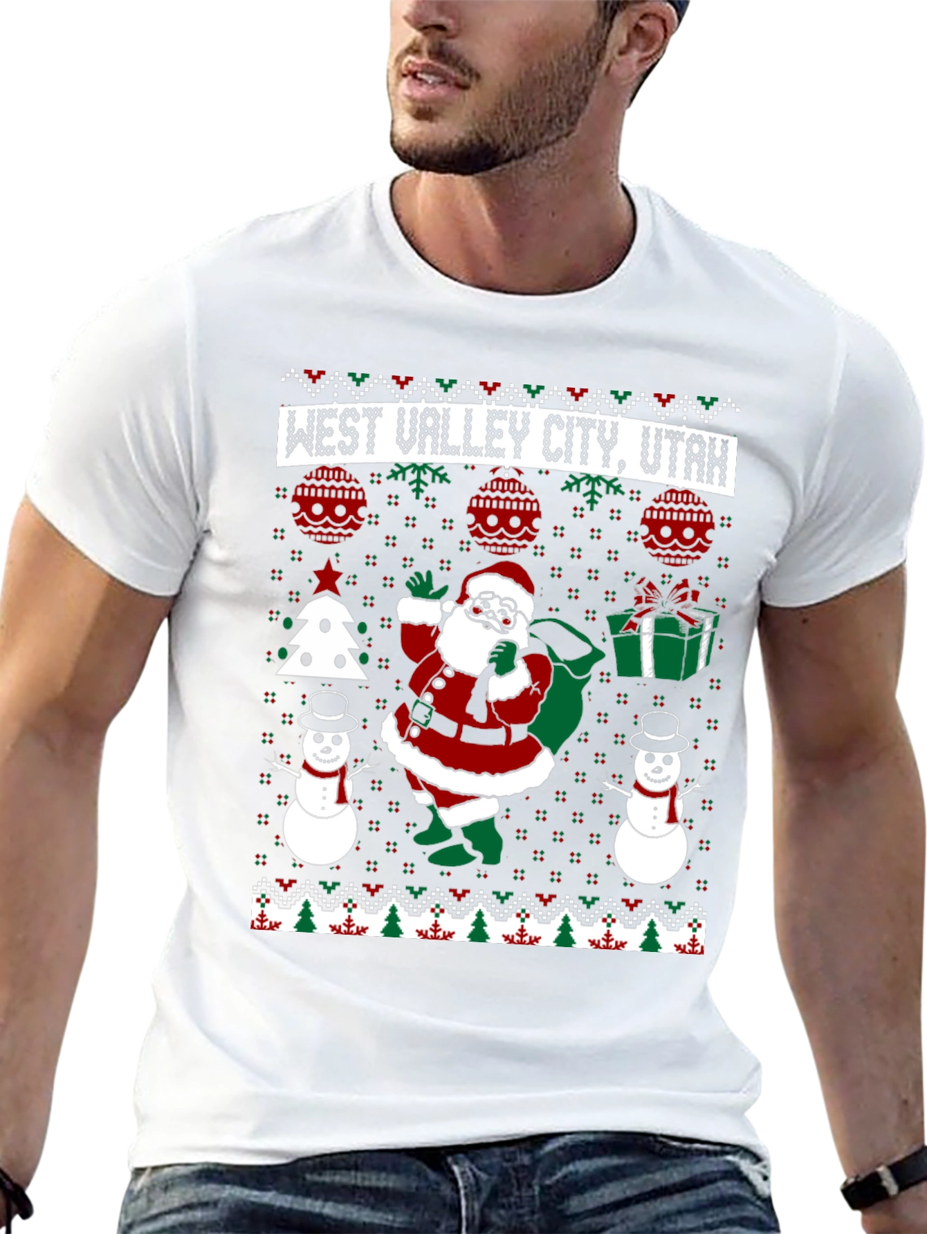 West Valley City Utah Ugly Christmas Sweater T-Shirt