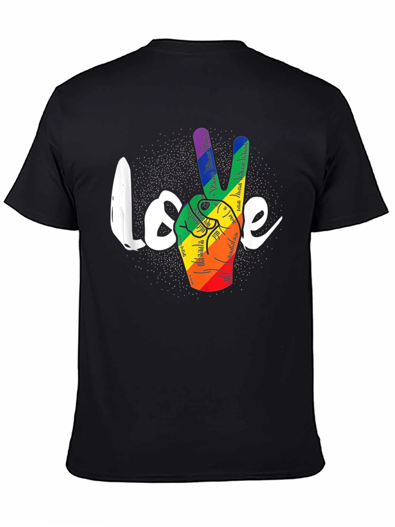LGBT Peace Love T-Shirt - Pride Rainbow Hand Sign