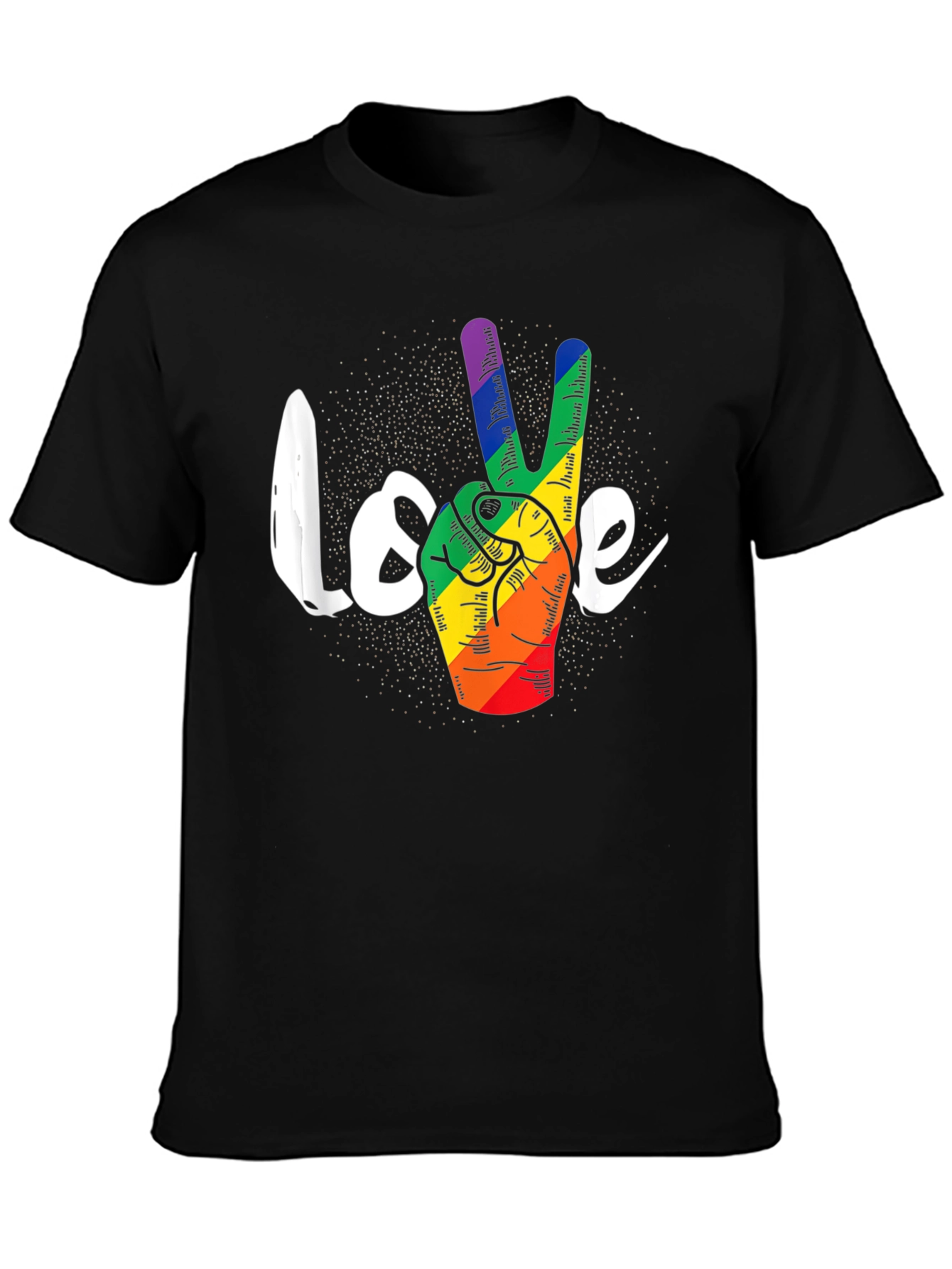 LGBT Peace Love T-Shirt - Pride Rainbow Hand Sign