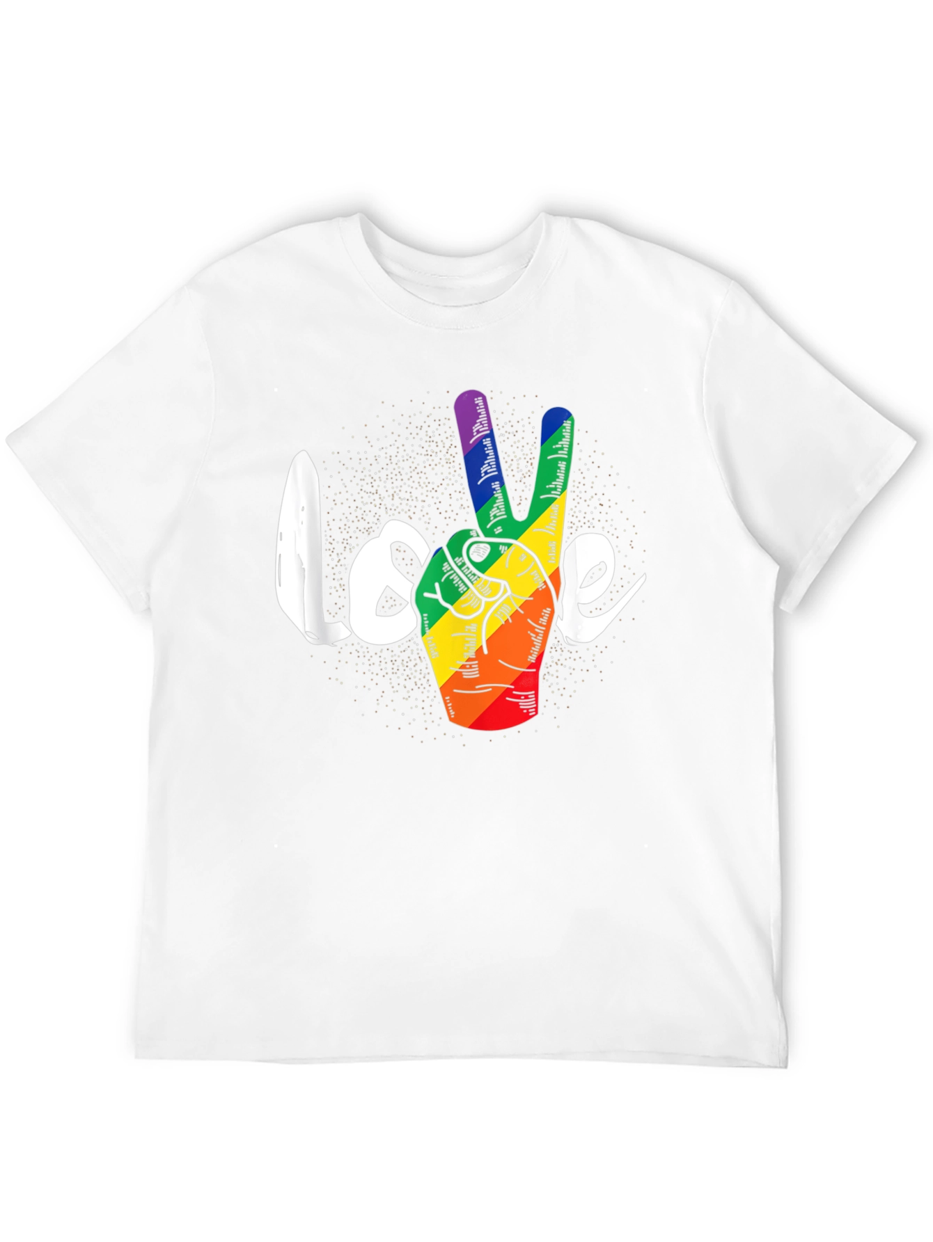 LGBT Peace Love T-Shirt - Pride Rainbow Hand Sign
