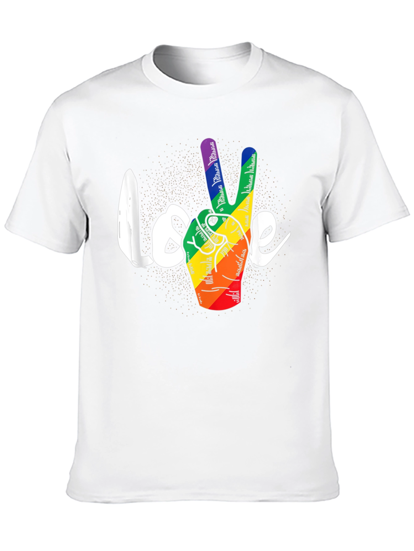 LGBT Peace Love T-Shirt - Pride Rainbow Hand Sign