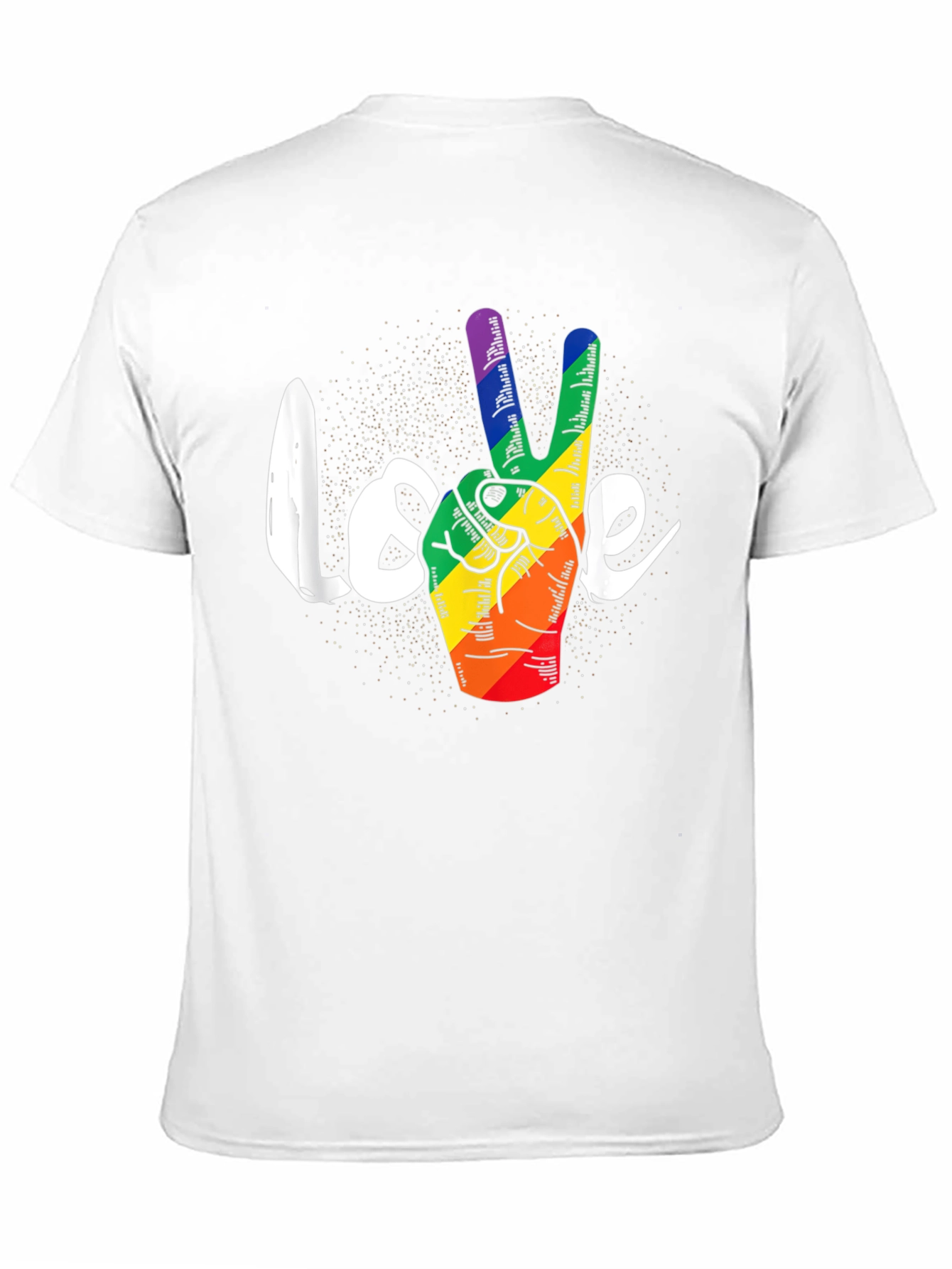 LGBT Peace Love T-Shirt - Pride Rainbow Hand Sign