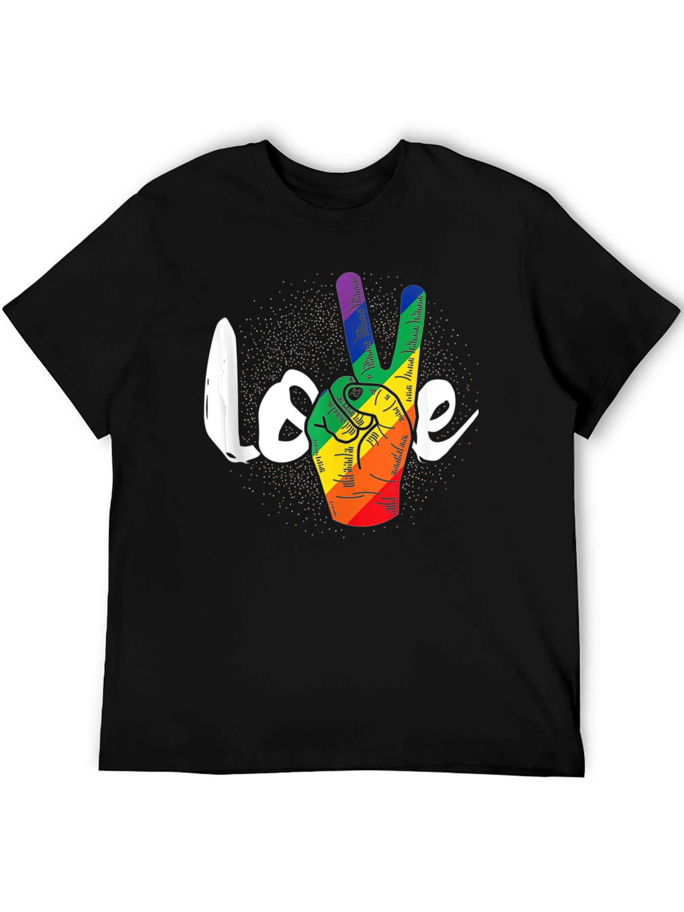 LGBT Peace Love T-Shirt - Pride Rainbow Hand Sign