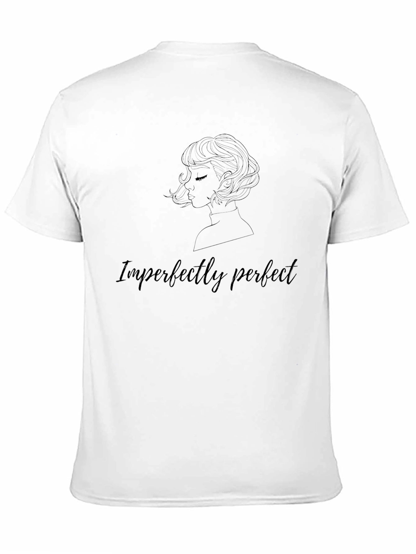 Imperfectly Perfect Black T-Shirt with Woman Outline