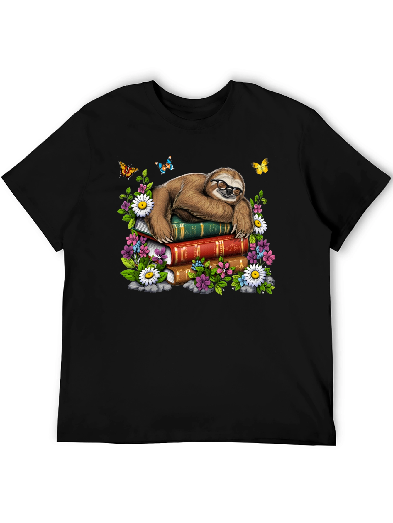 Sloth Reading Books T-Shirt