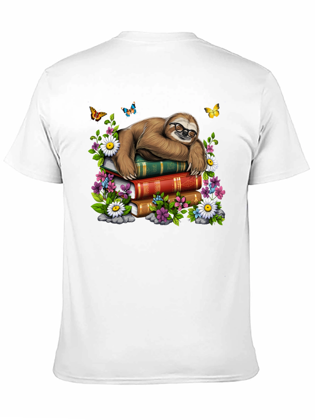 Sloth Reading Books T-Shirt