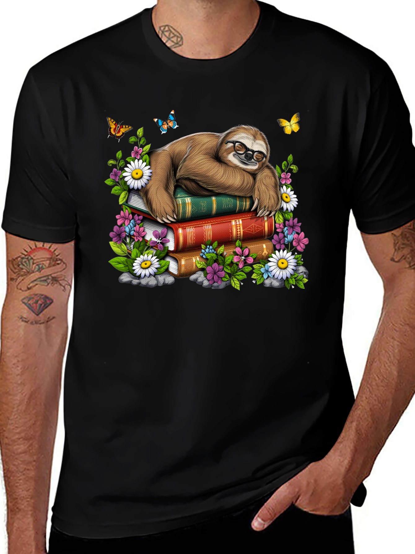 Sloth Reading Books T-Shirt