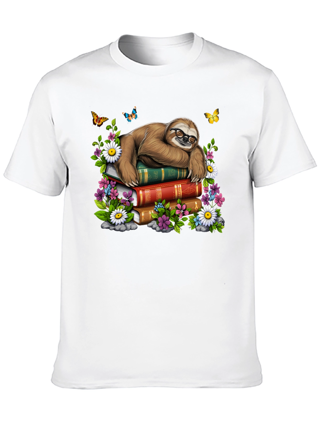 Sloth Reading Books T-Shirt