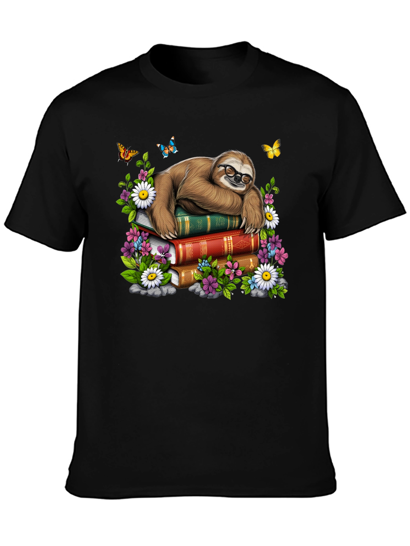 Sloth Reading Books T-Shirt