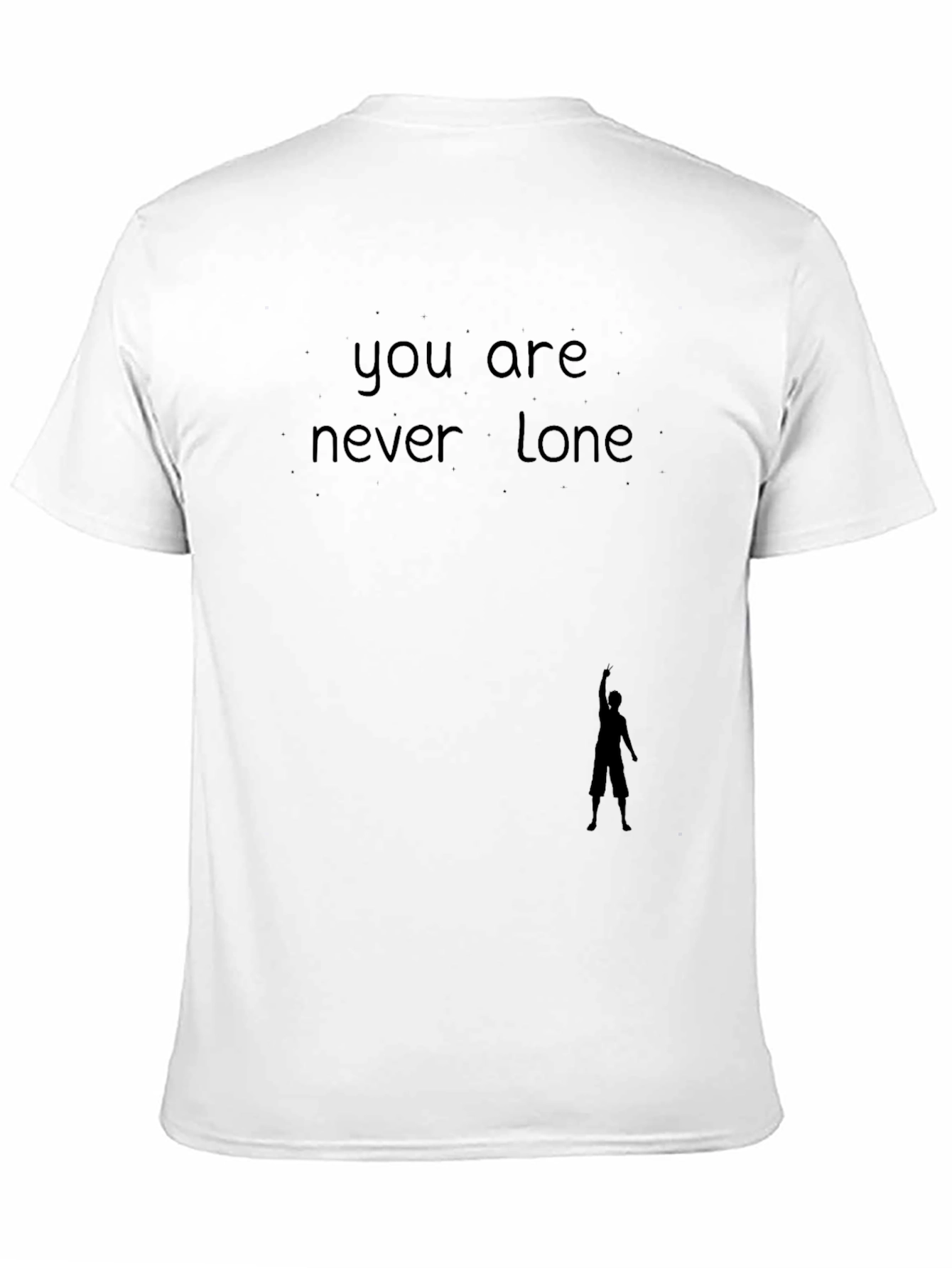 Never Lone Black Graphic Tee