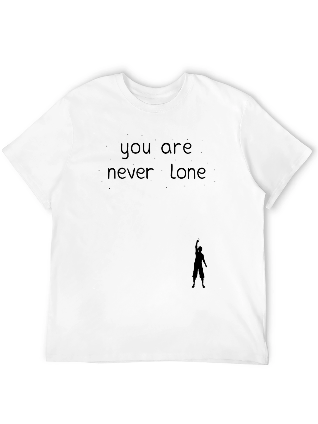Never Lone Black Graphic Tee