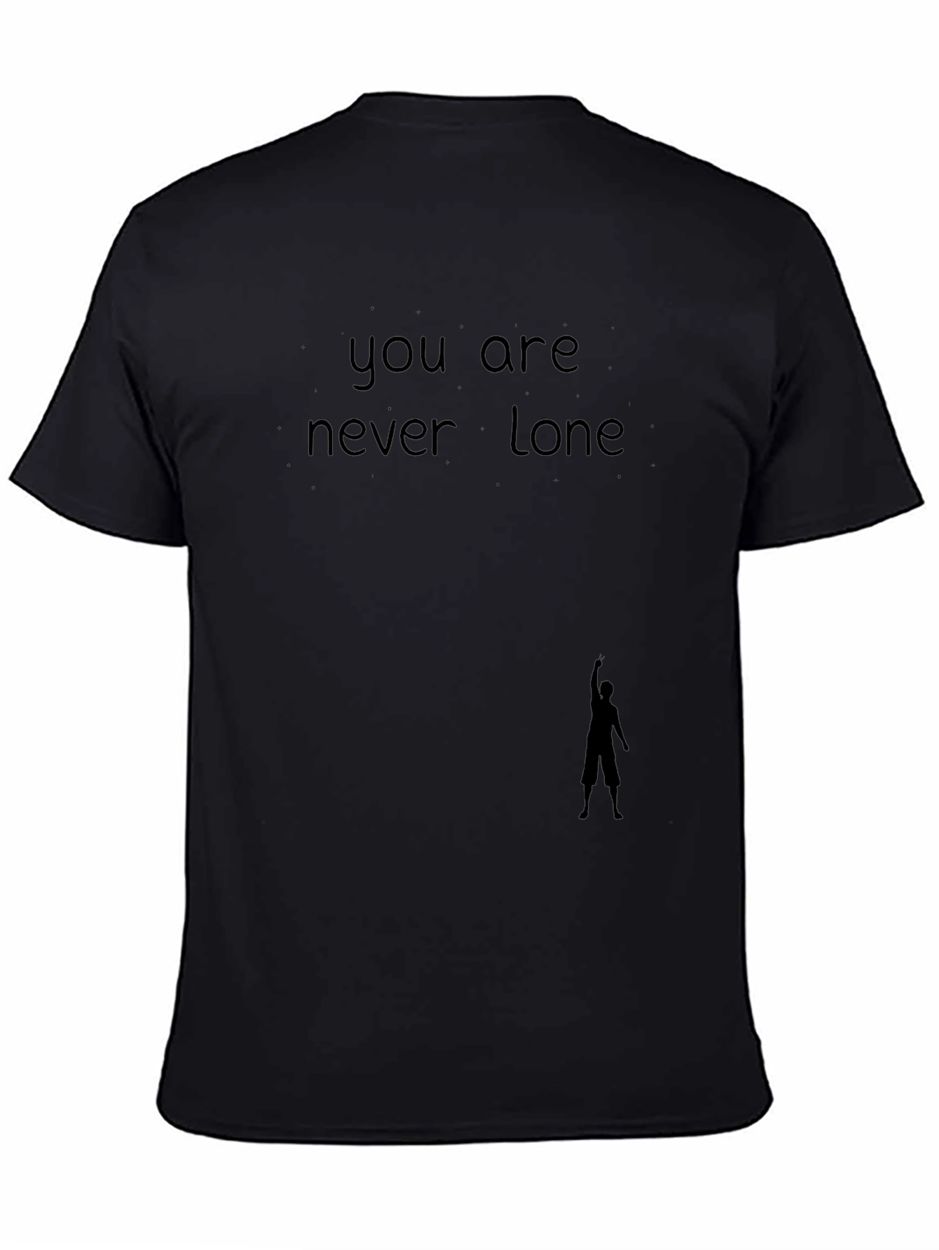 Never Lone Black Graphic Tee