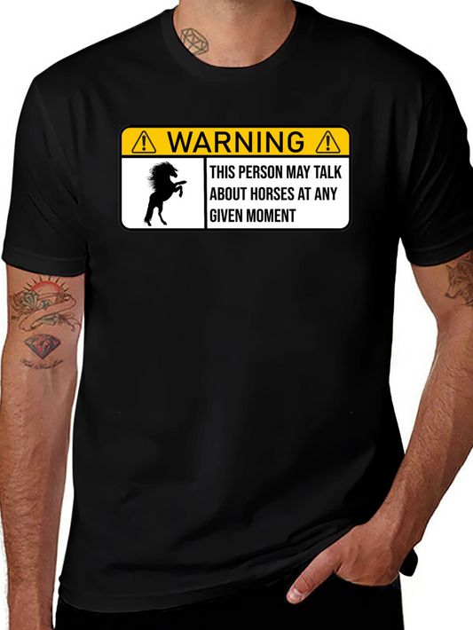 Funny Horse Lover T-Shirt - Warning May Talk About Horses