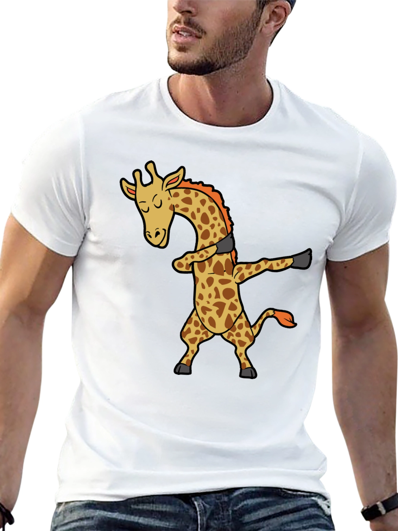 Dabbing Giraffe Black T-Shirt - Trendy Graphic Tee