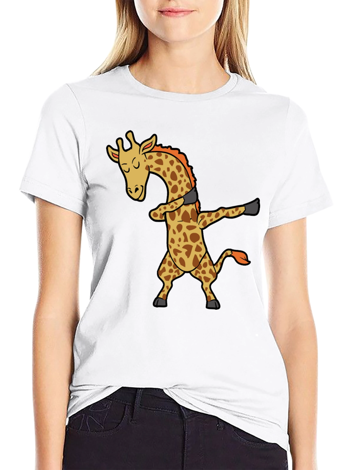 Dabbing Giraffe Black T-Shirt - Trendy Graphic Tee