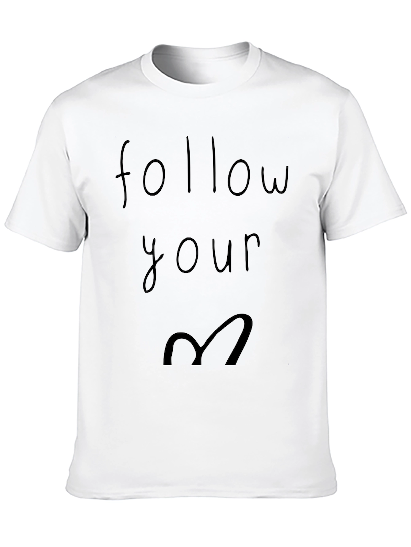 Follow Your Heart Graphic Tee - Casual Black T-Shirt