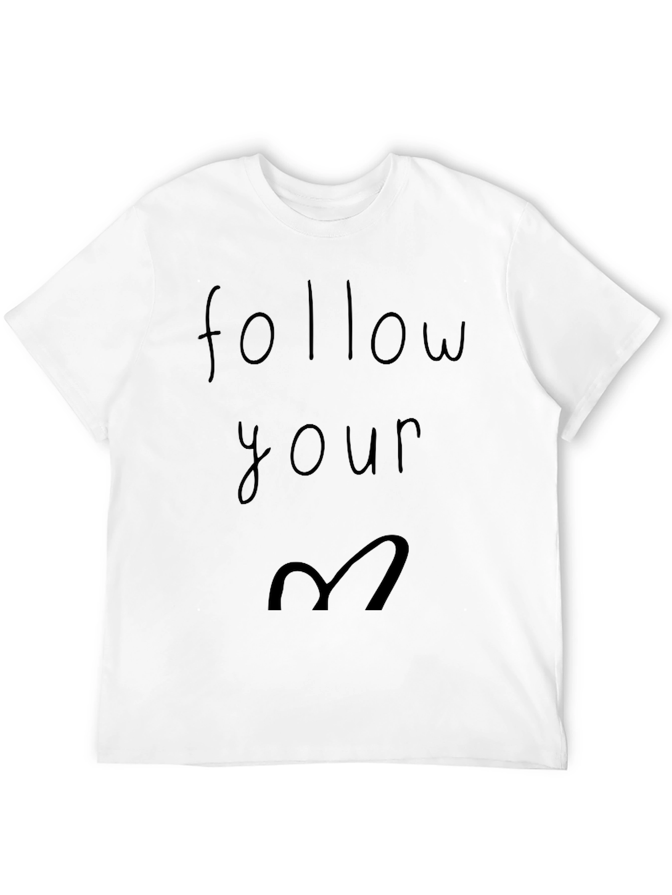 Follow Your Heart Graphic Tee - Casual Black T-Shirt