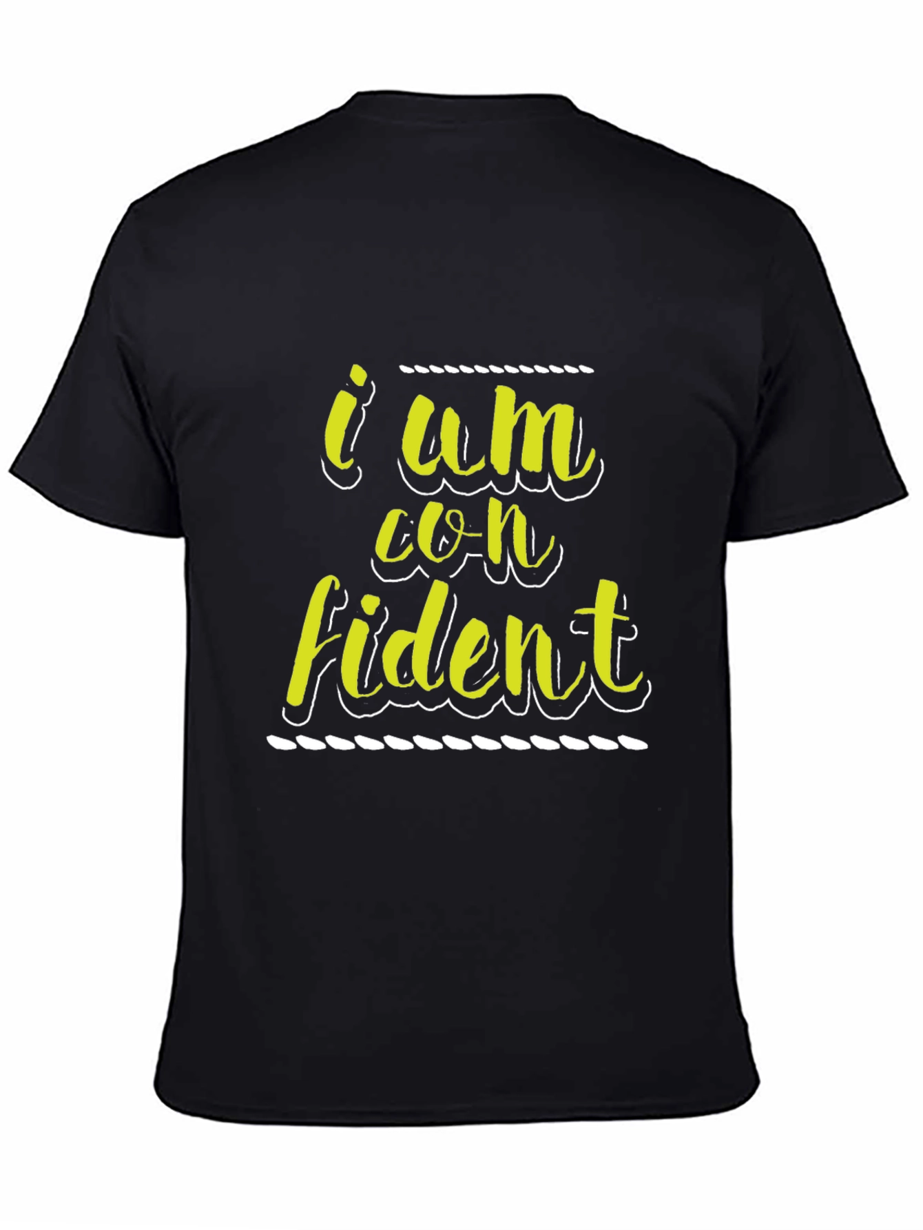 Confident Graphic Print Black T-Shirt