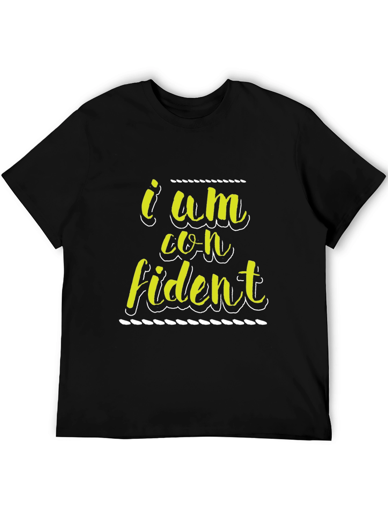 Confident Graphic Print Black T-Shirt