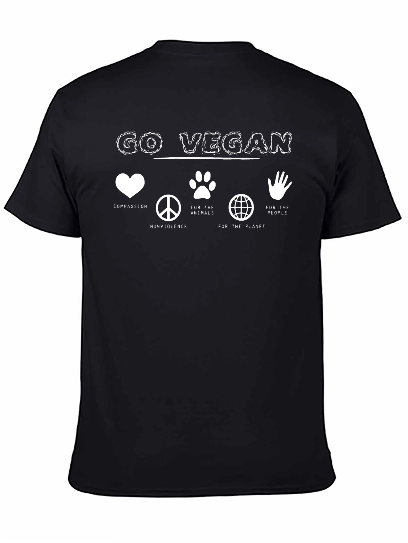 Go Vegan T-Shirt - Compassion Animals Planet People
