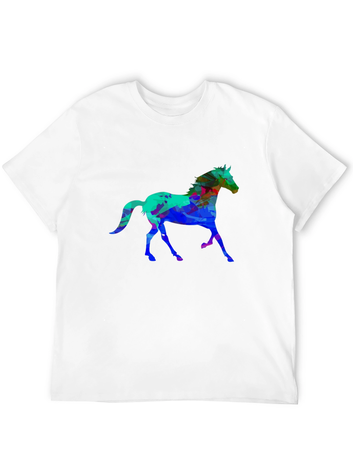 Abstract Horse Graphic Black T-Shirt