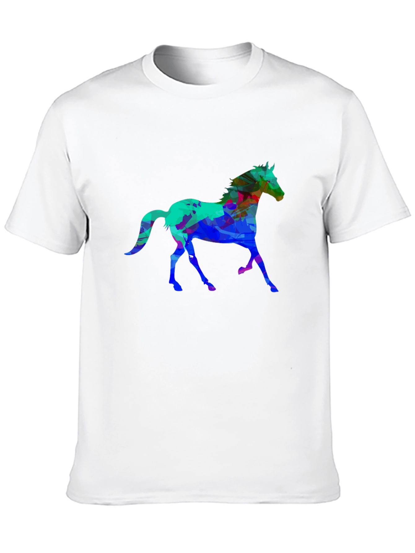 Abstract Horse Graphic Black T-Shirt
