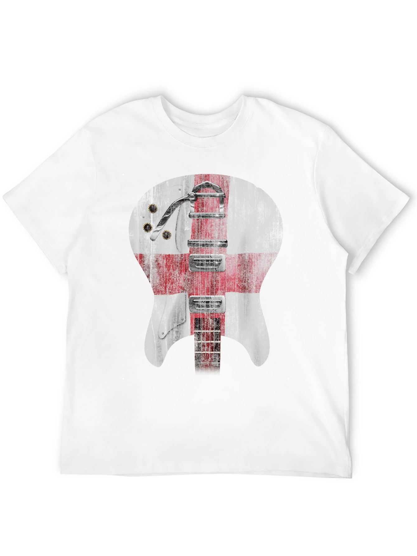 England Flag Guitar Graphic T-Shirt