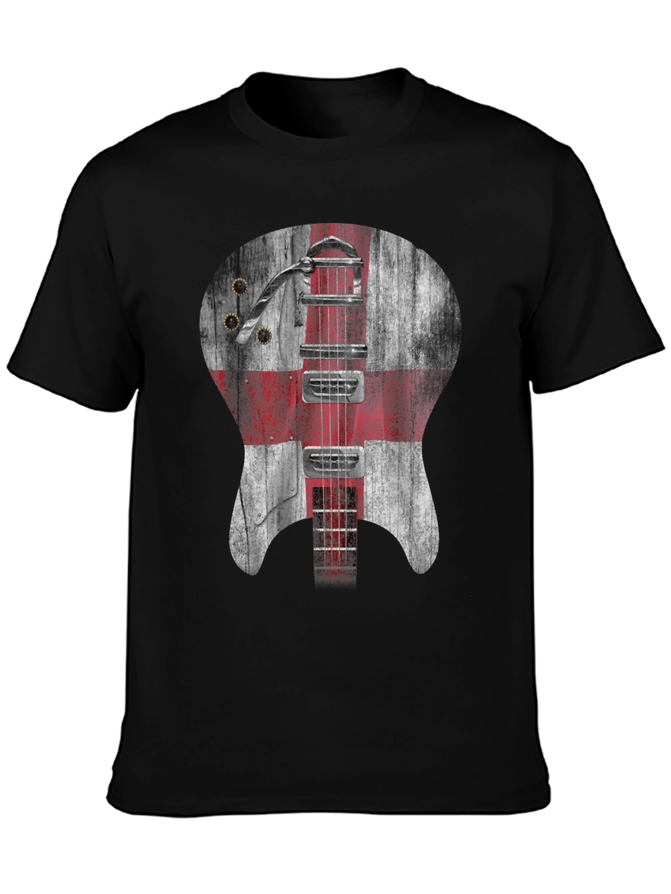 England Flag Guitar Graphic T-Shirt