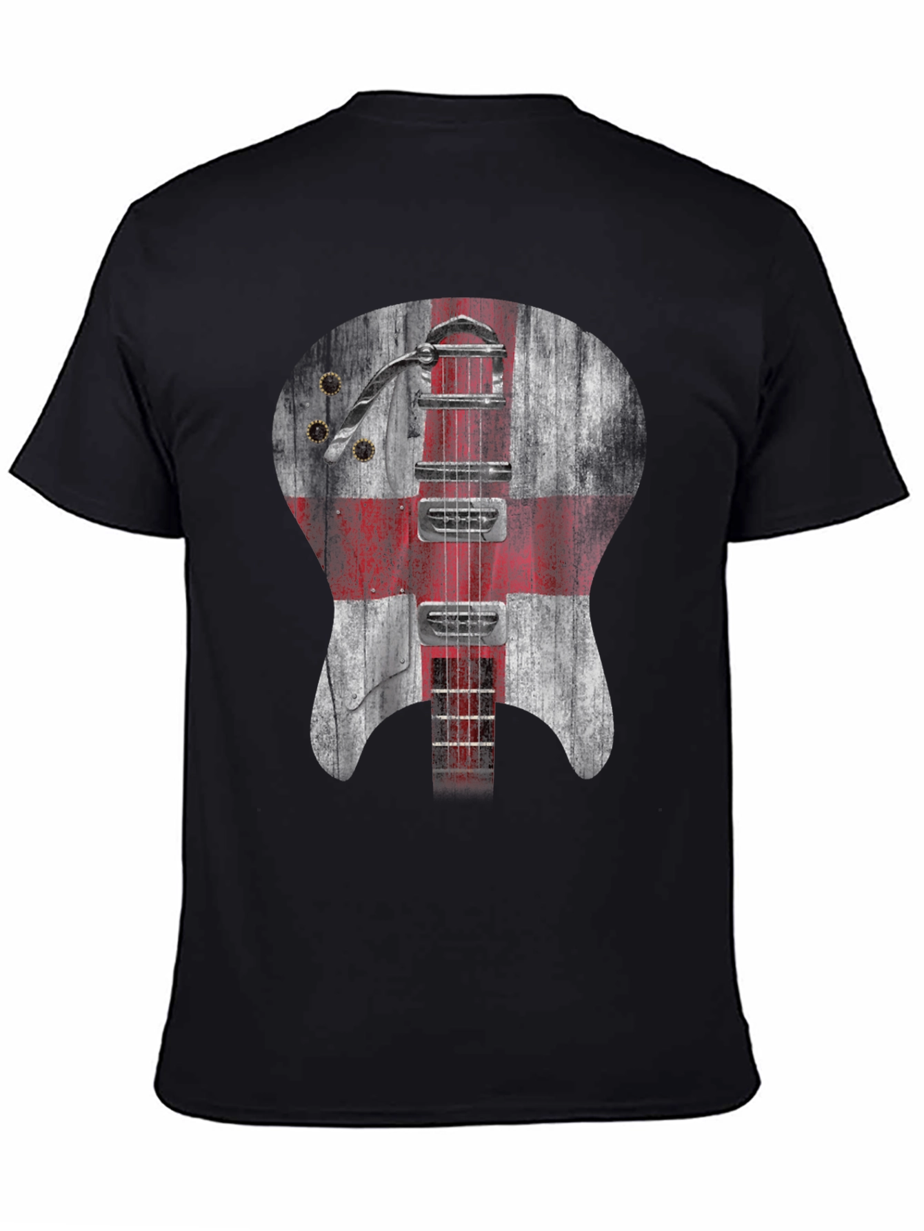 England Flag Guitar Graphic T-Shirt