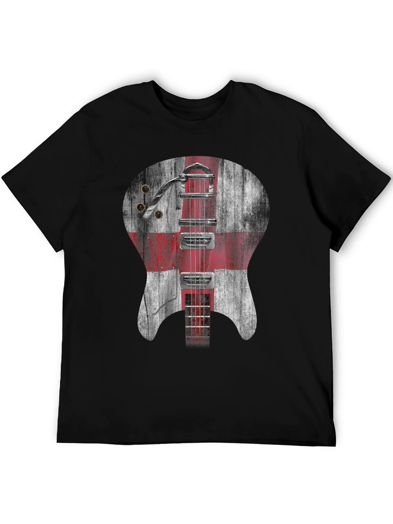 England Flag Guitar Graphic T-Shirt