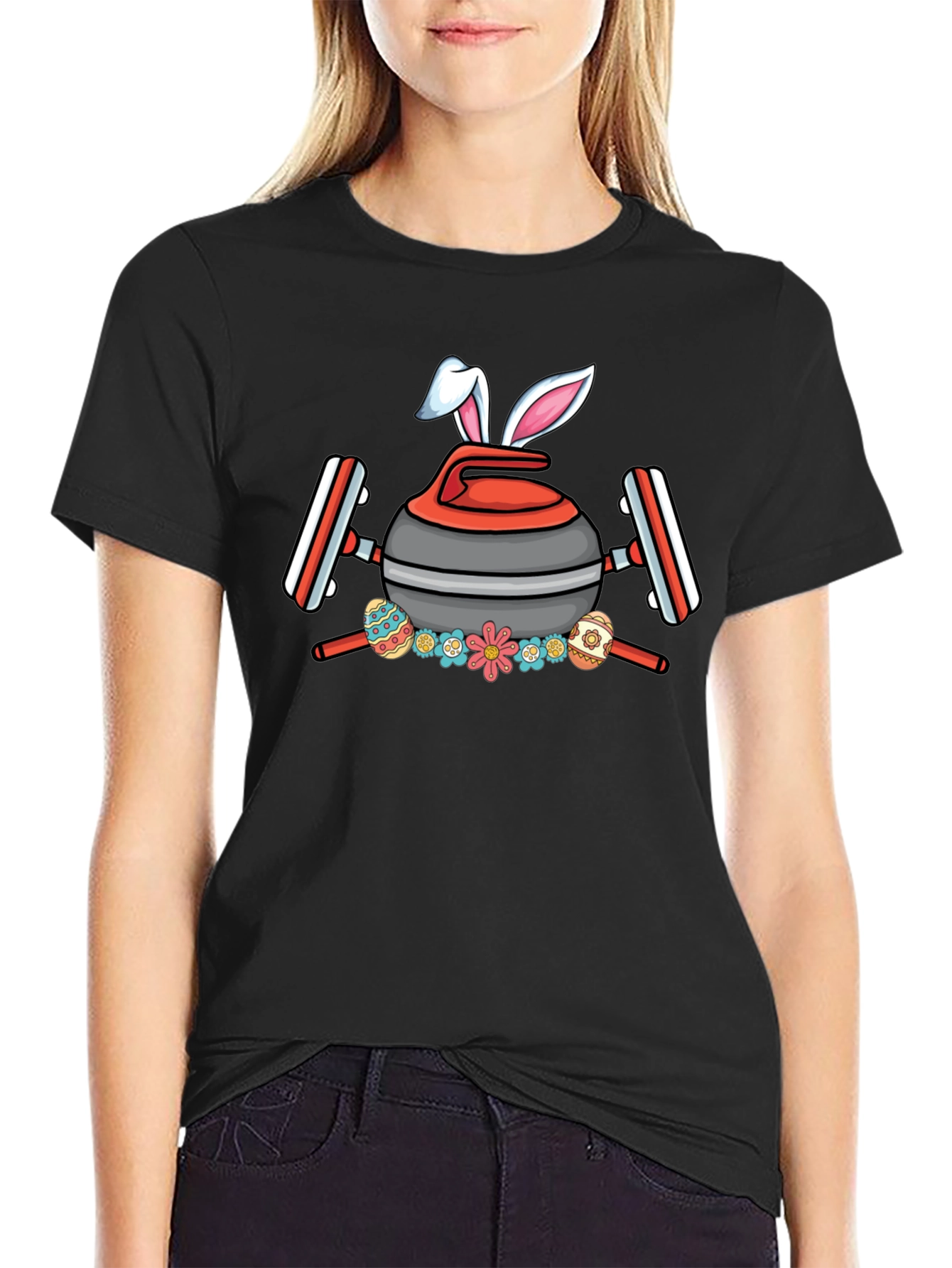 Easter Curling Bunny T-Shirt