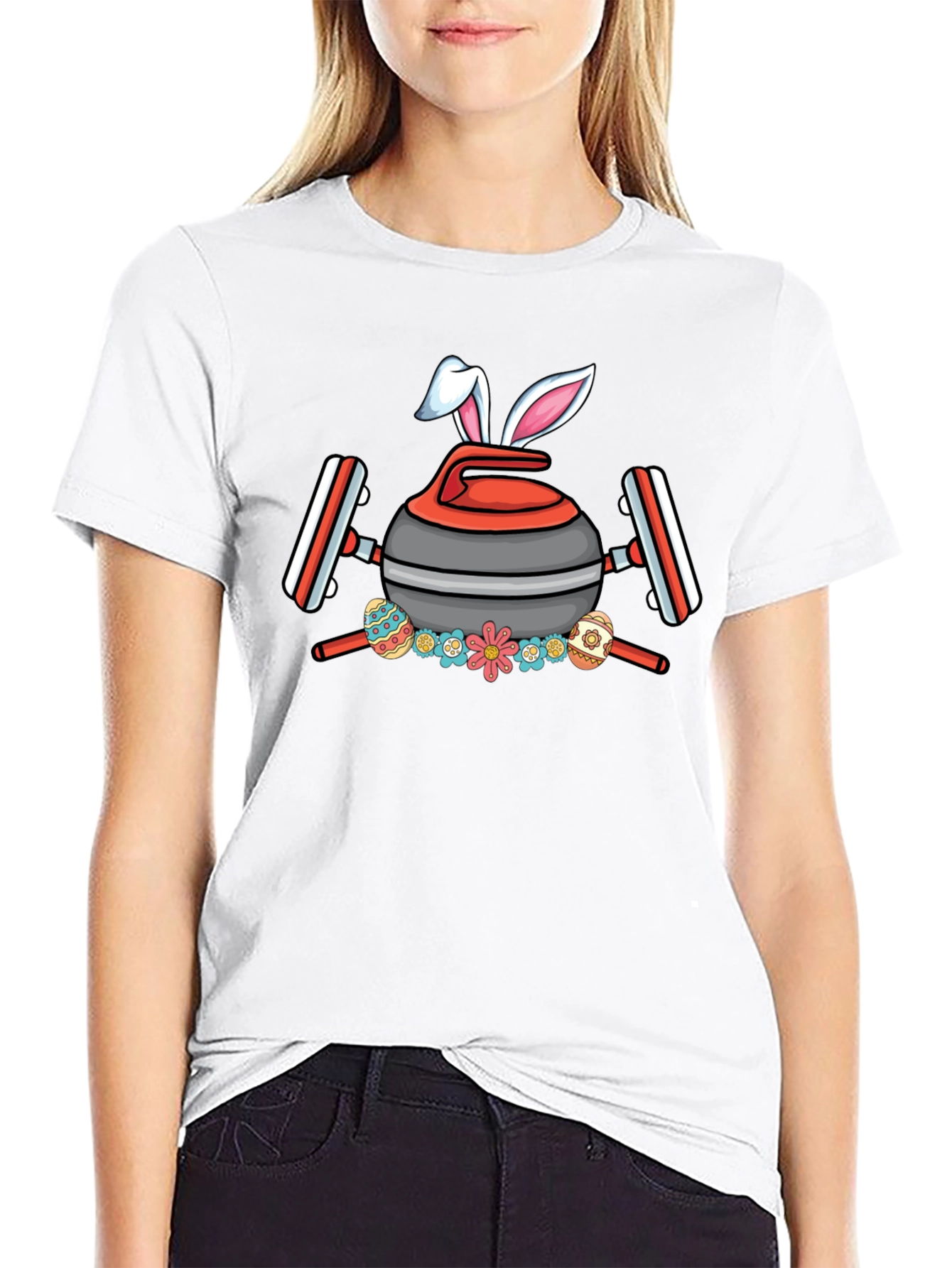 Easter Curling Bunny T-Shirt