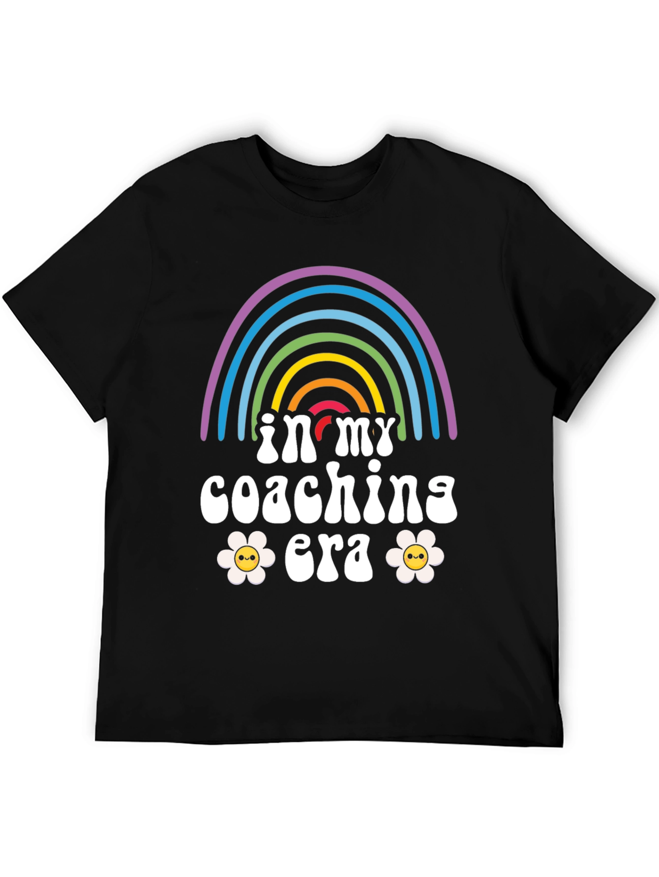 In My Coaching Era T-Shirt Rainbow Flower Graphic Tee