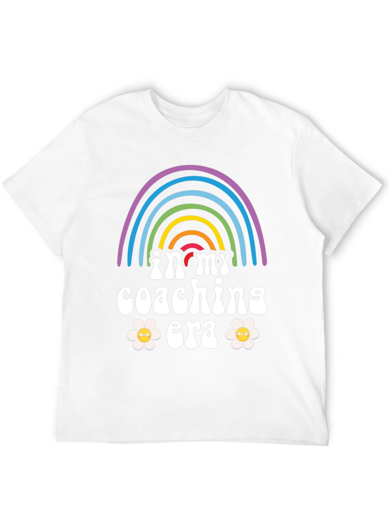 In My Coaching Era T-Shirt Rainbow Flower Graphic Tee