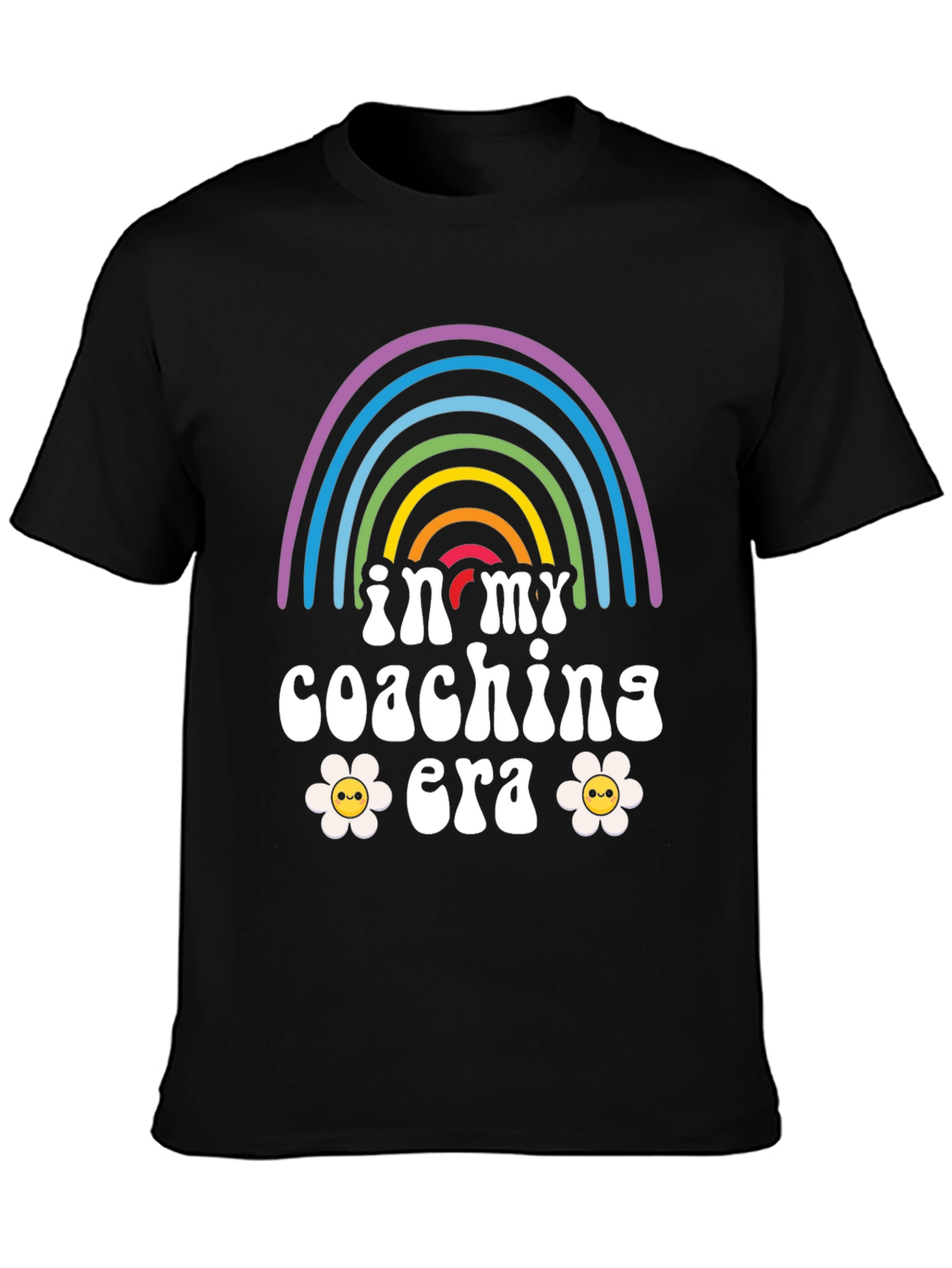 In My Coaching Era T-Shirt Rainbow Flower Graphic Tee